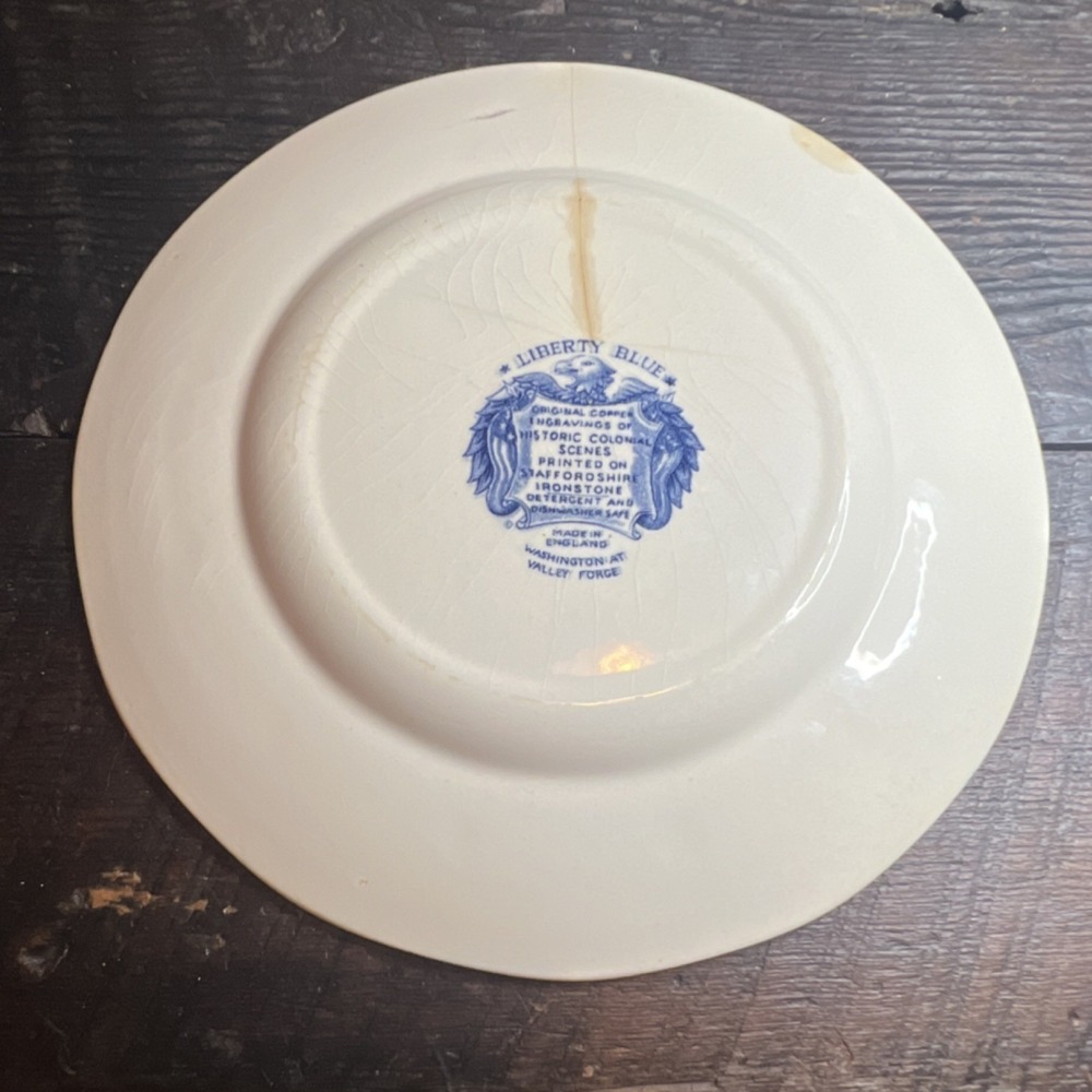 Liberty Blue Staffordshire Washington at Valley Forge Salad   Plate - Picture 2 of 4